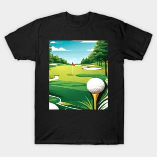 Golf Tee Typography Collage, Sports T-Shirt